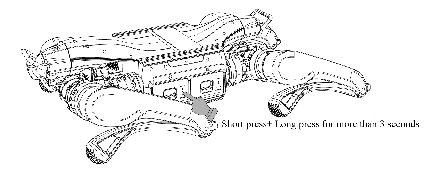 Power-on button sequence and battery status
