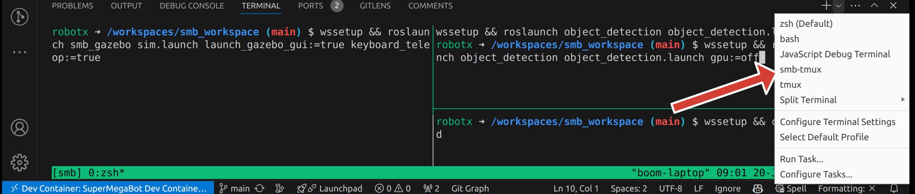 Terminal Dropdown